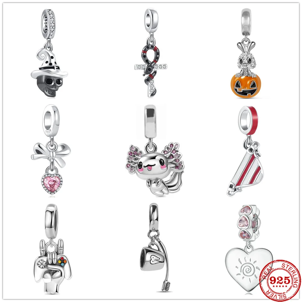 925 srebro koraliki szczoteczka meksykańska Axolotl Charm fit oryginalny Pandora charms srebro 925 bransoletka prawdziwy prezent