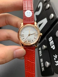 Happy Diamond series Men's and women's automatic quartz movement red watch band casual business waterproof