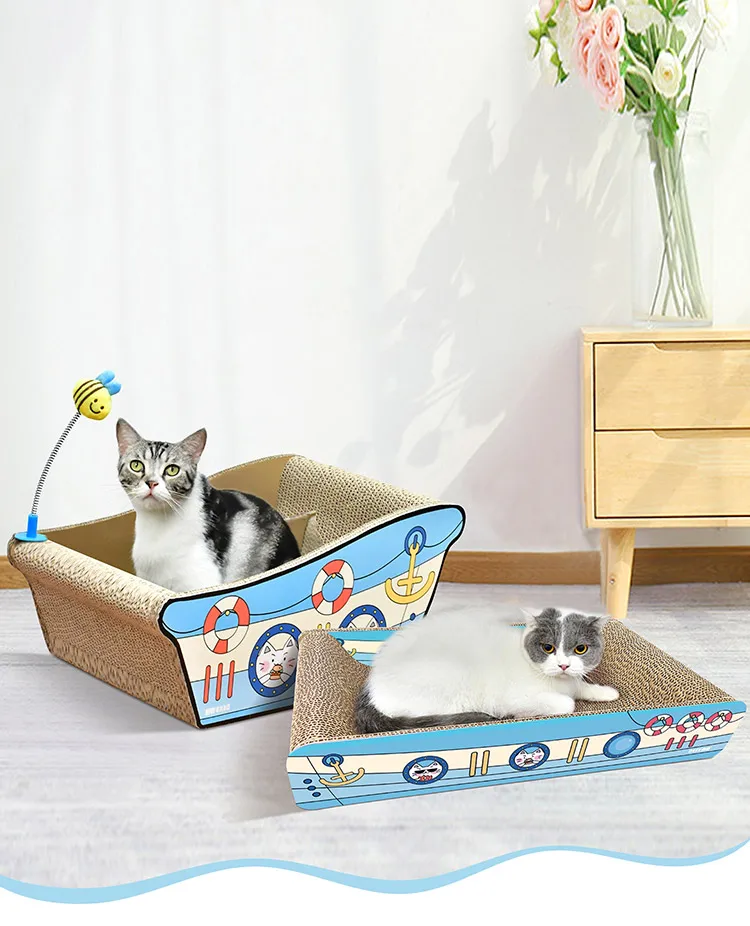 Cat Cardboard Scraper Corrugated Bed Indoor Cat Kitten Scraper Board Free Catnip