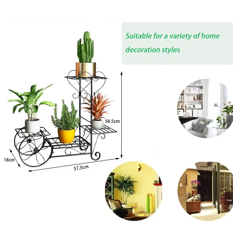 Soporte de hierro para plantas de 4 niveles, estante de exhibición para bonsái, maceta, estantes para plantas, decoraciones para jardín, Patio y