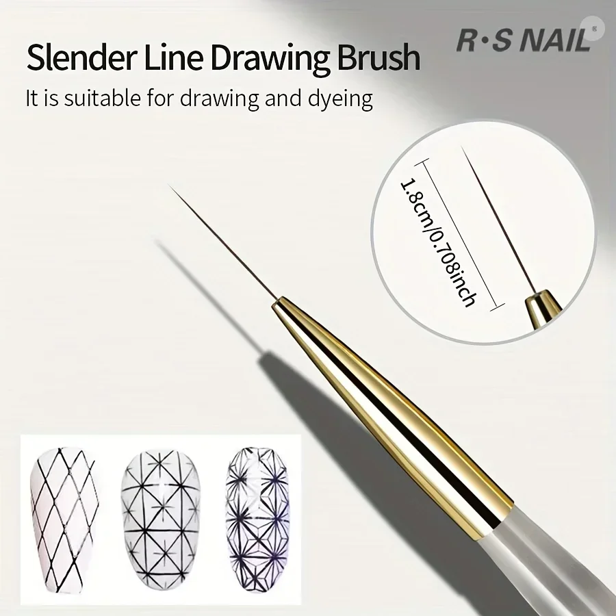 

Slender Line Nail Art Drawing Brush, Precision Nail Art Pen for Intricate Patterns & Lines, Professional Nail Tool for Winter