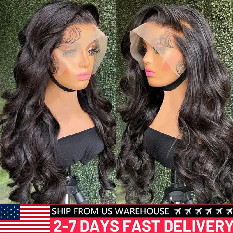 Brazilian Hair Body Wave Wig With Baby Hair Pre Plucked Bleached Knots Bling Hair Remy 13x4 13x6 Transparent Lace Frontal Wig