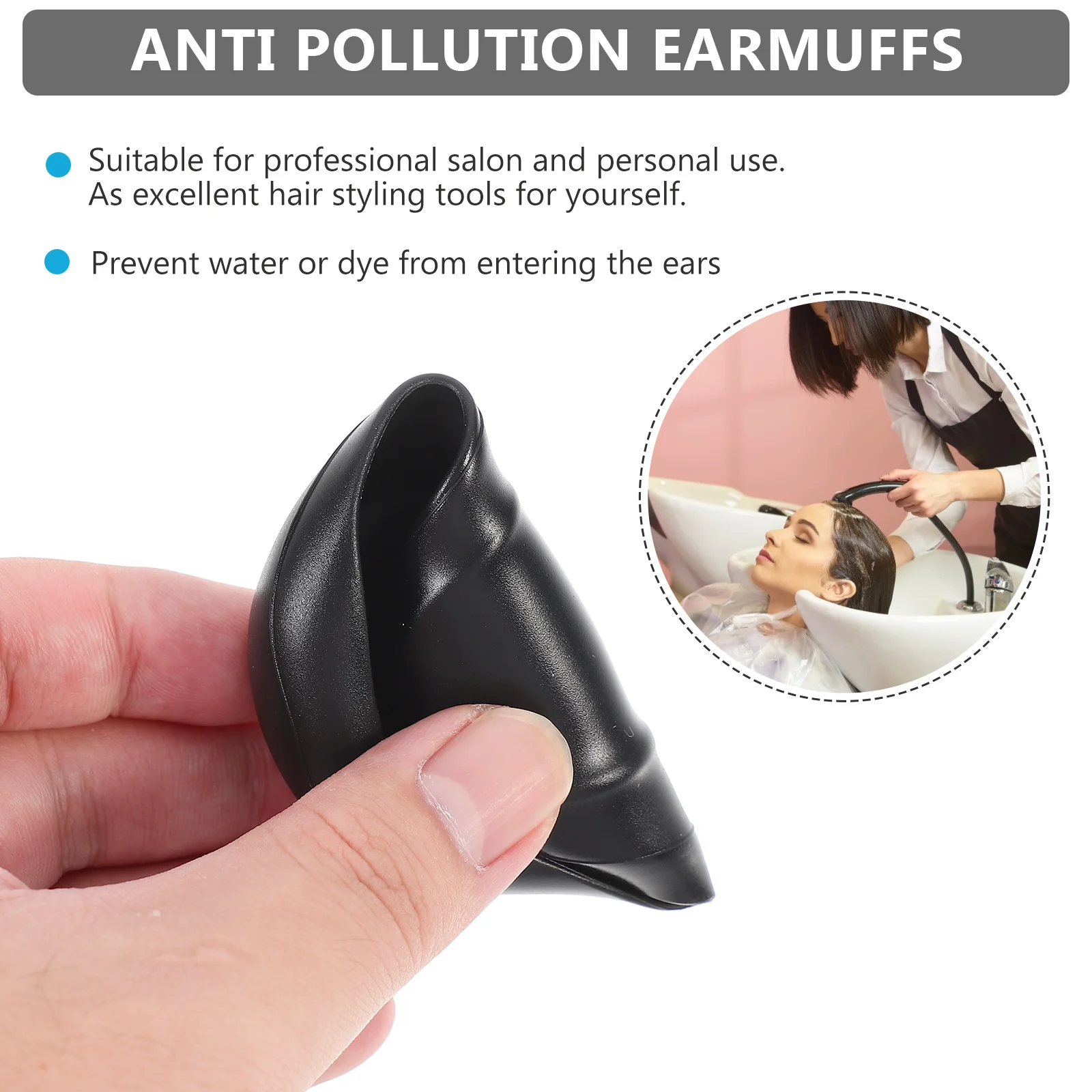 6pcs Ear Muffs Waterproof Hair Coloring Ear Protectors For Dyeing Shampoo Hair Care Reusable Salon Accessories