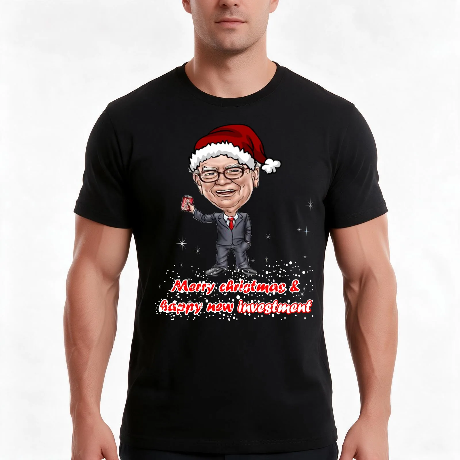 Merry christmas and happy new INVESTMENT by Warren Buffett T-Shirt, Summer Casual Cotton Tee, Oversized Streetwear Tops