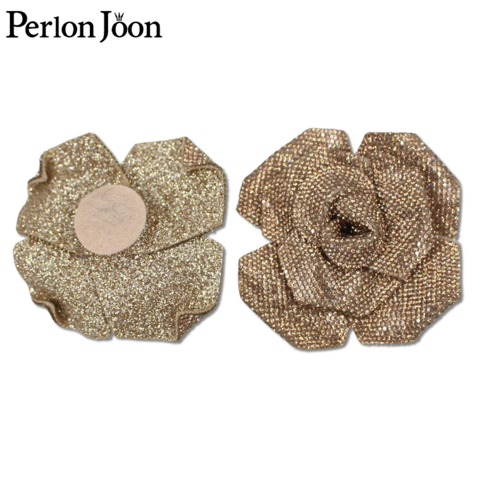 Crystal Rhinestone Roses Gold Beige Black For DIY Artificial Rose Bouquet Wedding Decorations Clothing Sewing Accessories YHX101