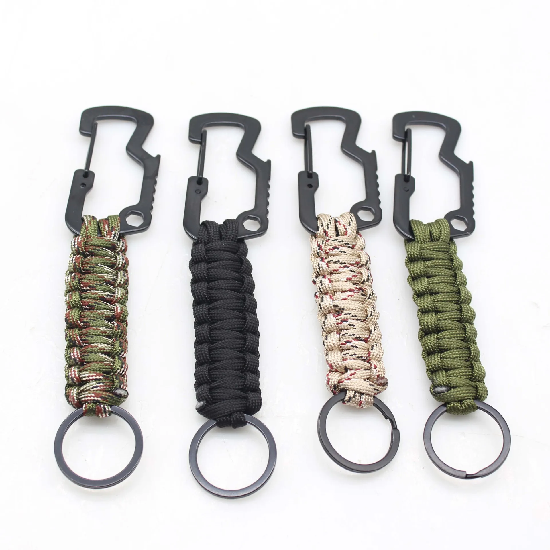 

Paracord Outdoor Keychain DIY Weave Camping Mountain Climbing Emergency Buckle Bottle Opener Multifunctional Hanging Hook