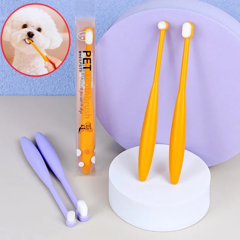 

Dogs Toothbrush Dense Hair Toothbrush for Dog Teeth Cleaning Oral Care Dog Grooming Rabbit Cat Toothbrushes Pet Accessories