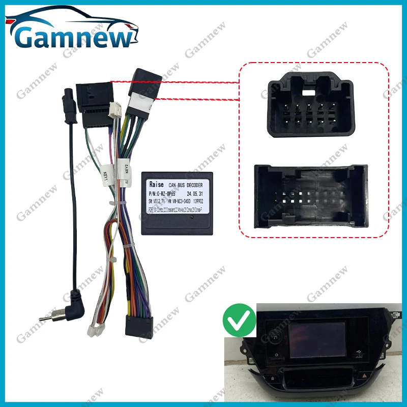 Car Android Radio Cable Power Wiring Harness connector CAN Bus Adapter For Opel Corsa 2020+