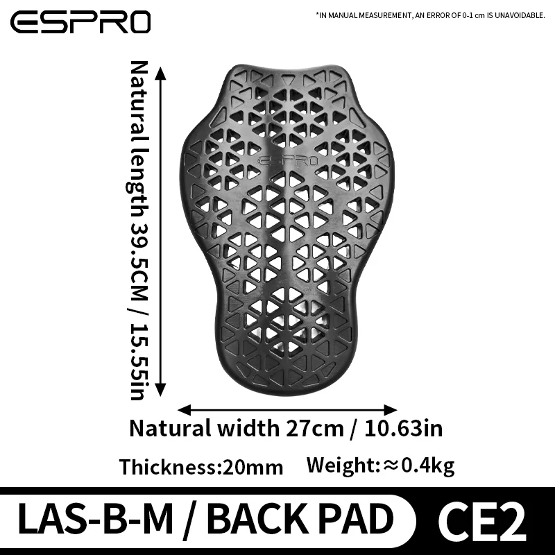 CE2 Certified Back Guard Men Universal Anti-Shock Rider Back Spine Protective Pad Soft Motorcycle Jacket Insert Back Protector