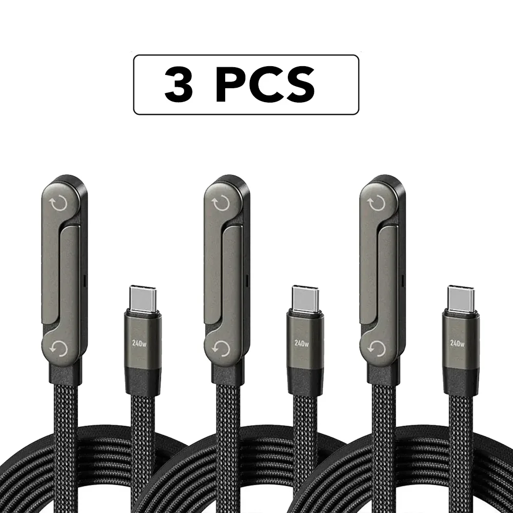 oozcc 240W elleboogvormig 180 °   Snelle oplaadbare opvouwbare telefoonhouder, PD-kabel nylon data-sync, voor iPhone 17, Samsung, Xiaomi, POCO, Tesla