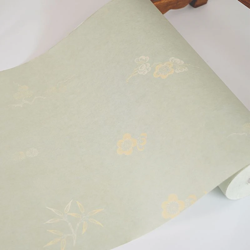 Rolling Xuan Paper Print Auspicious Cloud Flower Pattern Calligrafia Papier 10mHalf Ripe Xuan Paper Brush Calligraphy Rice Paper