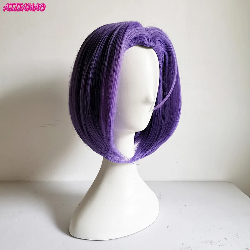 Rocket James Cosplay Wig Short Purple High Quality Heat Resistant Synthetic Hair Anime Role Play Wigs + Wig Cap