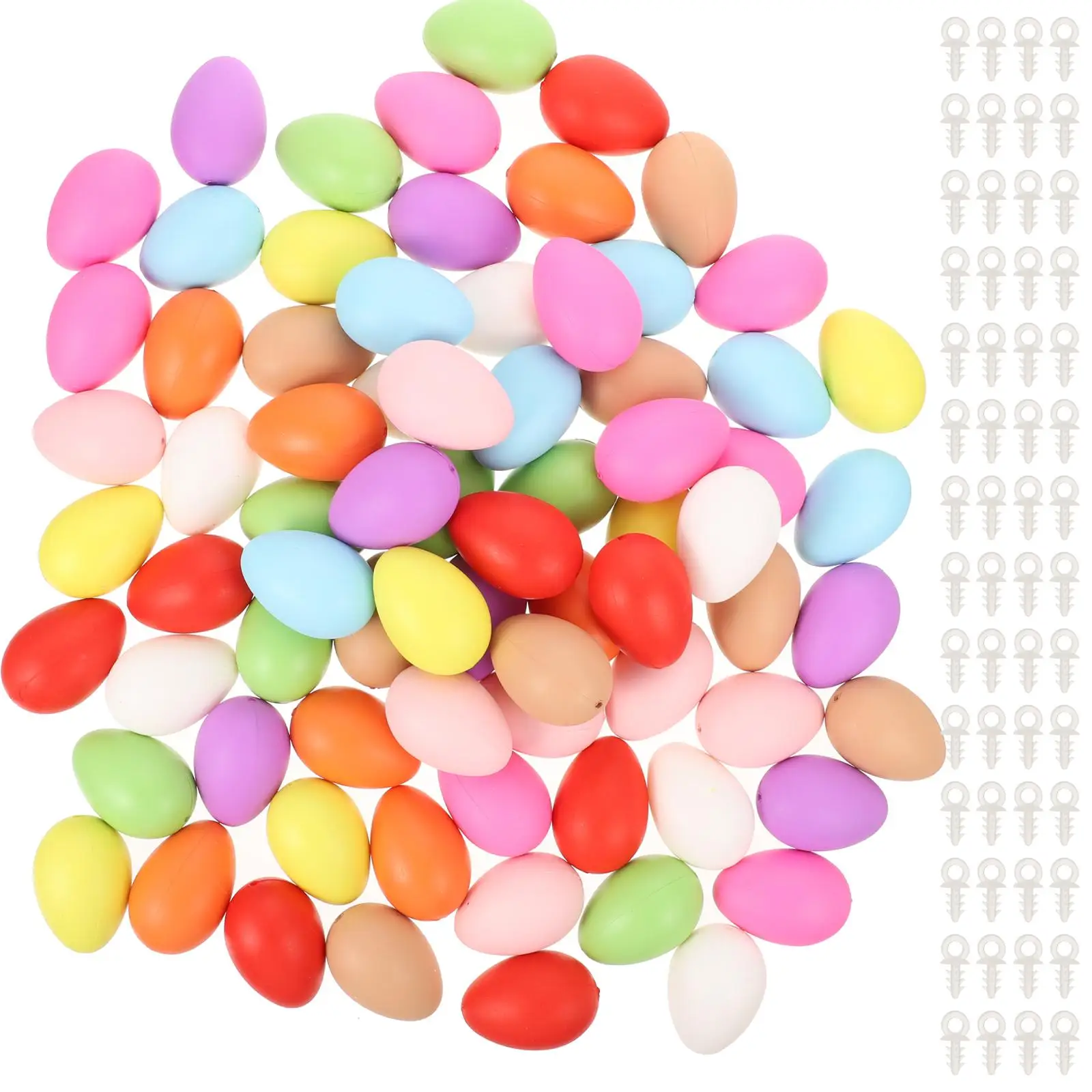 100 Pcs Simulation Model Eggs Unfinished Unpainted Craft Prop Kids Easter Plastic Toy Decor Festival Home Scene Layout