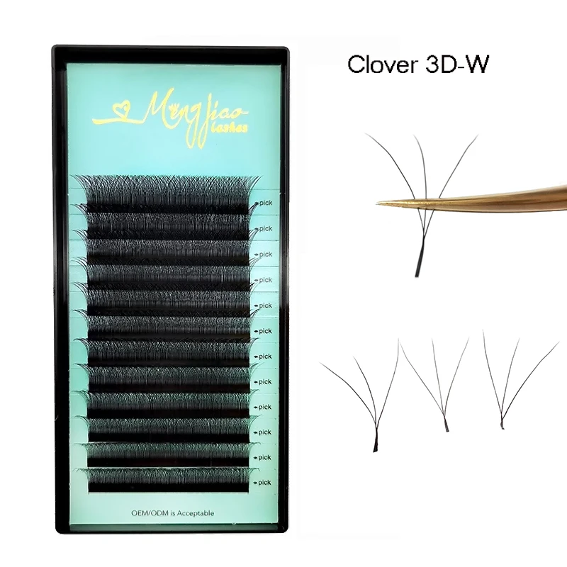 Clover W Eyelash Extension 3D Premade Volume Eyelashes MengJiao Lashes 0.05 Lash Extensions Easy Fans Wholesale Make Own Logo