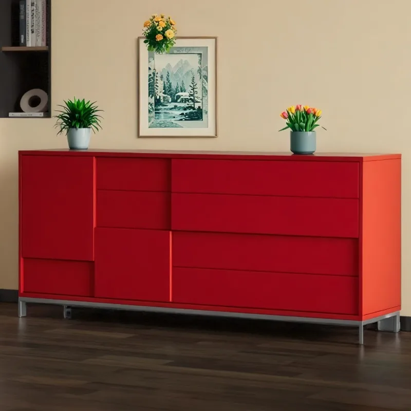 Dark green piano paint side cabinet, Italian personality