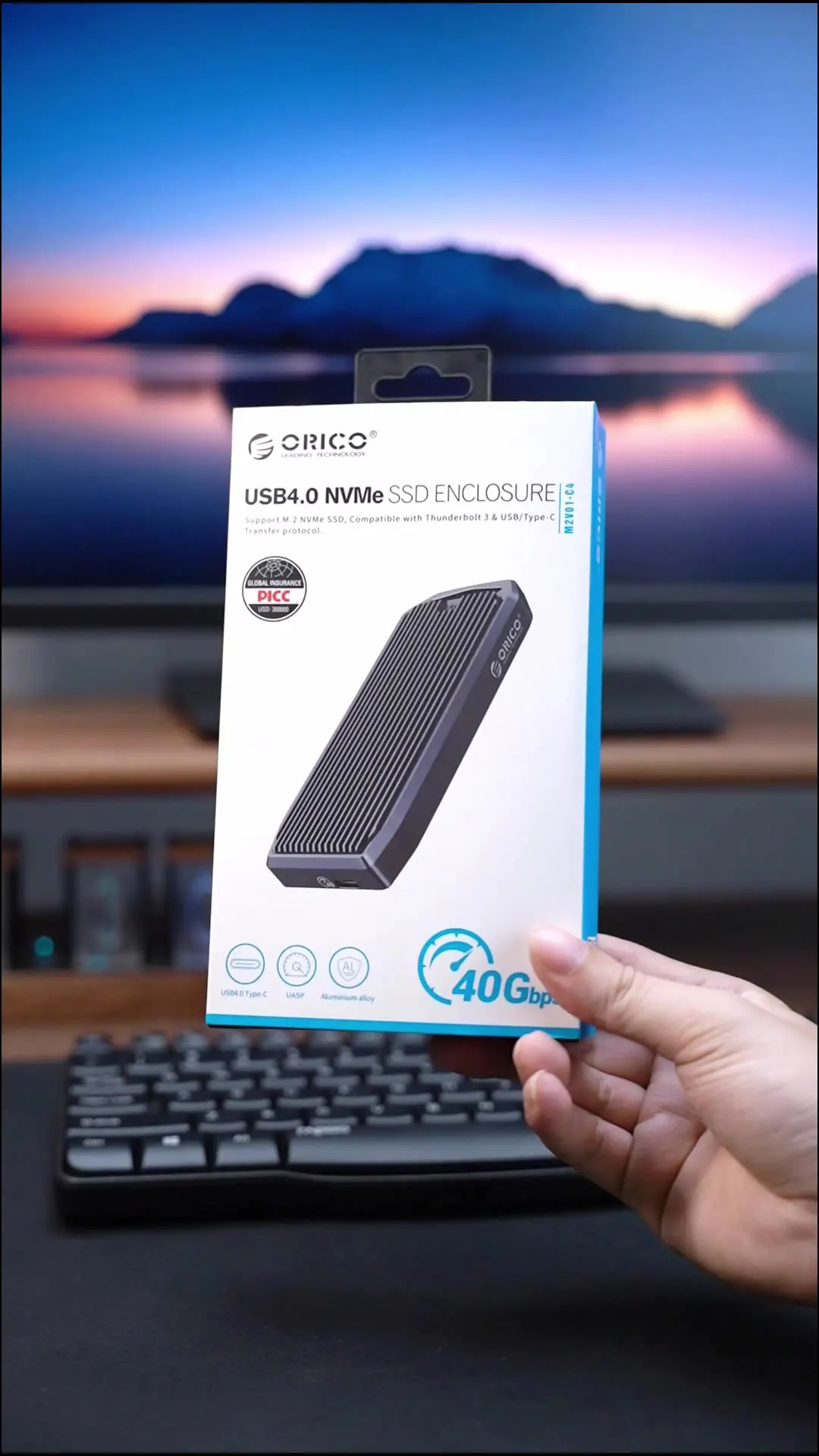 ORICO USB4 M.2 SSD Case 40Gbps M2 NVMe Case Compatible with