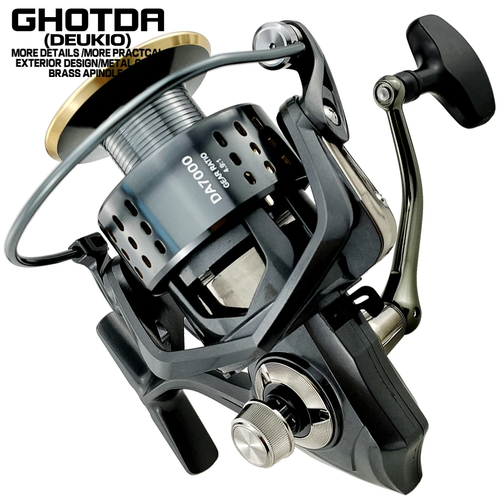 Spinning Wheel No Gap Series Fishing Reel 2000 3000 4000 5000 6000 7000 More Stable Freshwater Windlass 15kg Drag Power Pesca