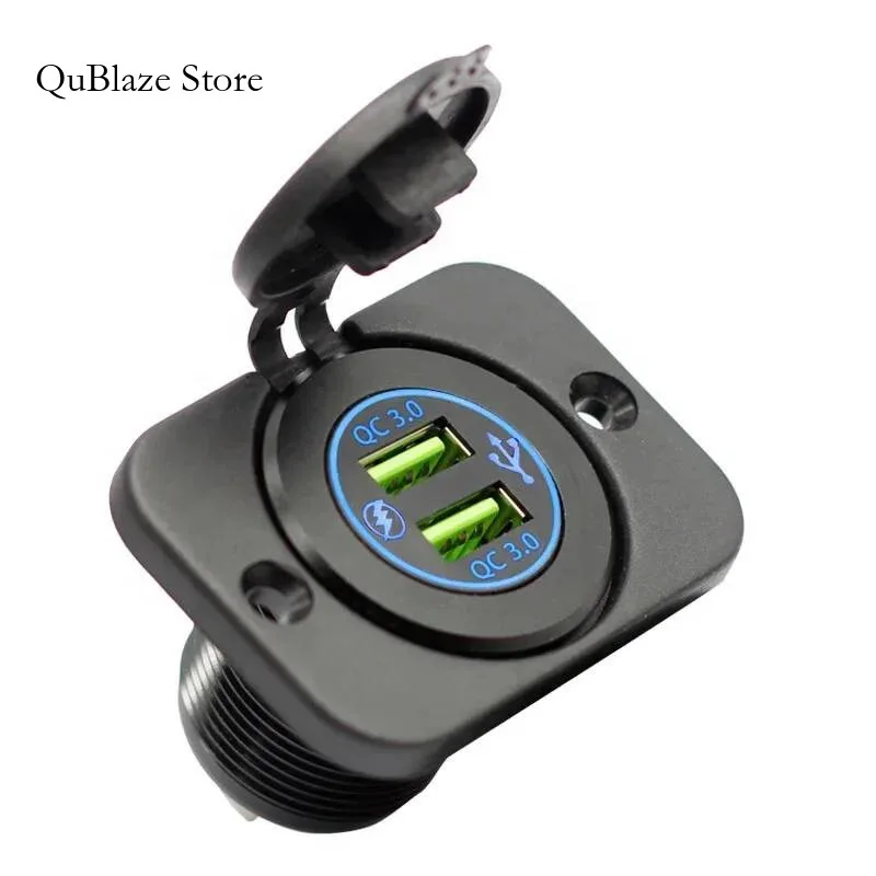 

Marine Rocker Switch Panel 1 Gang Waterproof Boat Toggle Digital Voltmeter Double USB Power 12V Cigarette Car Charger Socket