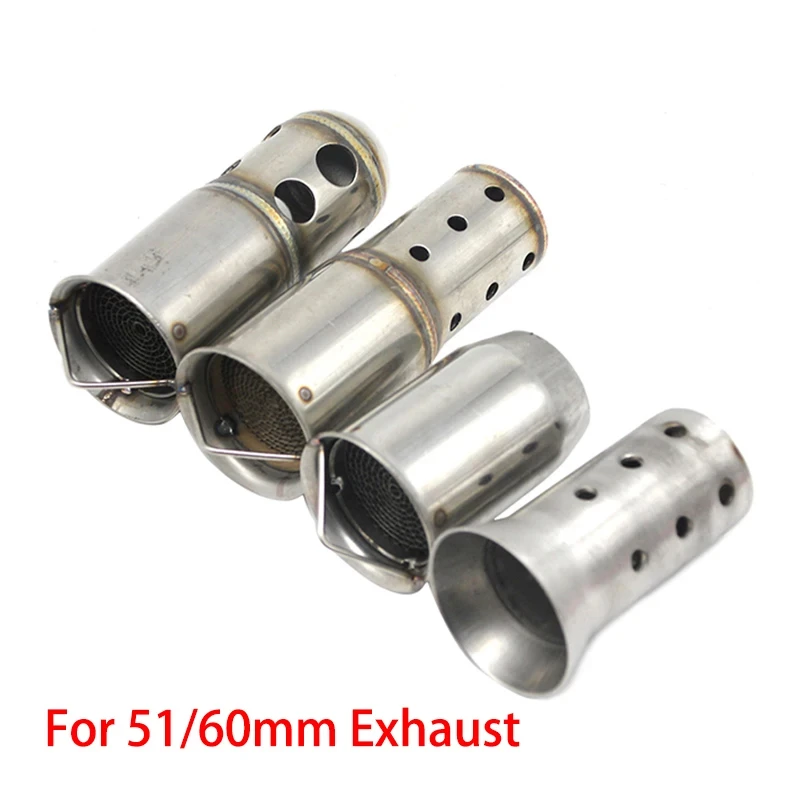 50,8mm 60mm Motorrad Universal Front Katalysator DB Killer abnehmbarer Schall dämpfer für Motorrad Auspuff Schall dämpfer