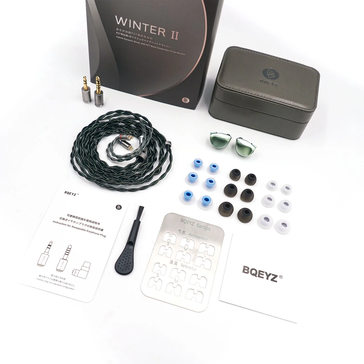 BQEYZ Seasonal Series WINTER2 Winter 2 PZT Bone Conduction Dynamic Driver Hybrid HiFi IEM Audiophiles Earphones 3 in 1 Cable