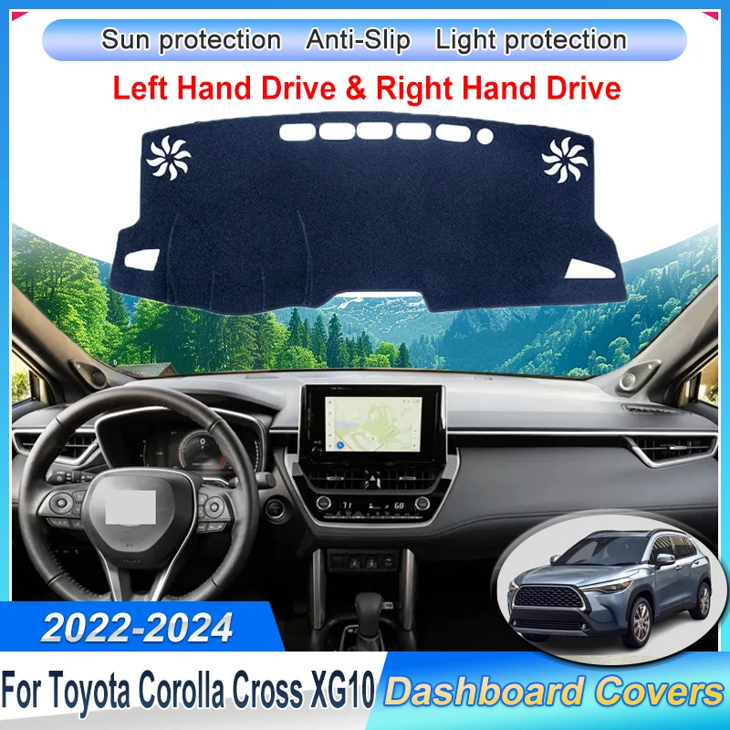 

For Toyota Corolla Cross XG10 Hybrid 2022~2024 Car Dashboard Cover Instrument Panel Mat Sun Shade Decoration Carpet Accessories