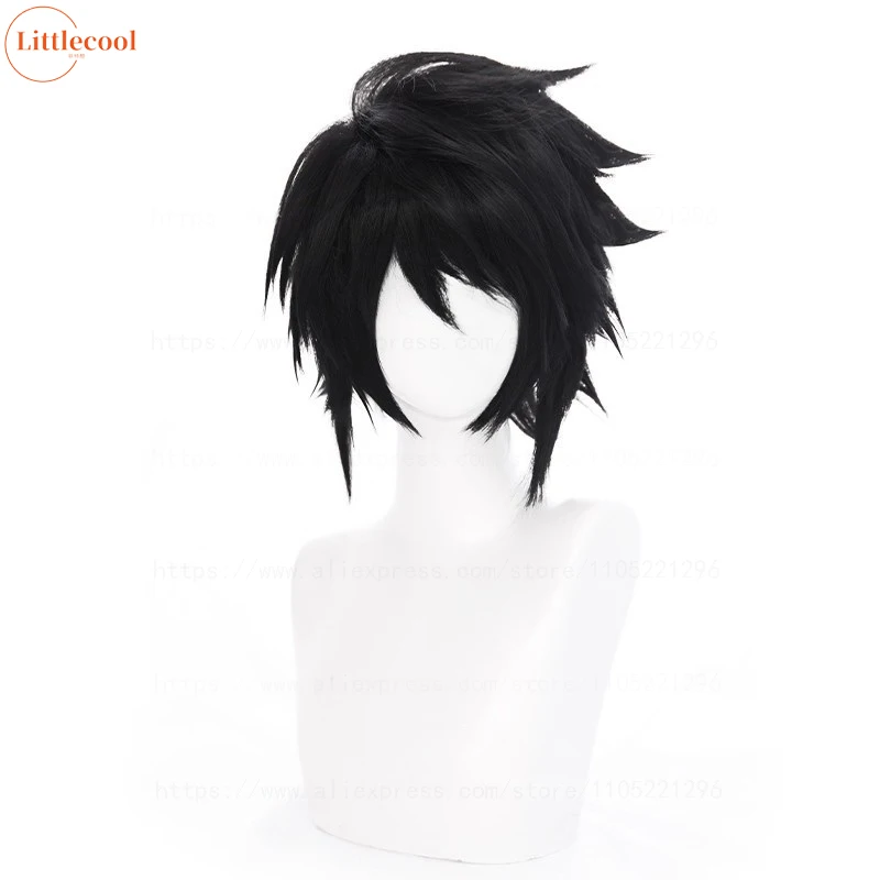 Hohe Qualität Anime L.Lawliet Cosplay Perücke L Cosplay Kurze Schwarze Flauschige Hitzebeständige Synthetische Haar Halloween Party Perücken + WigCap