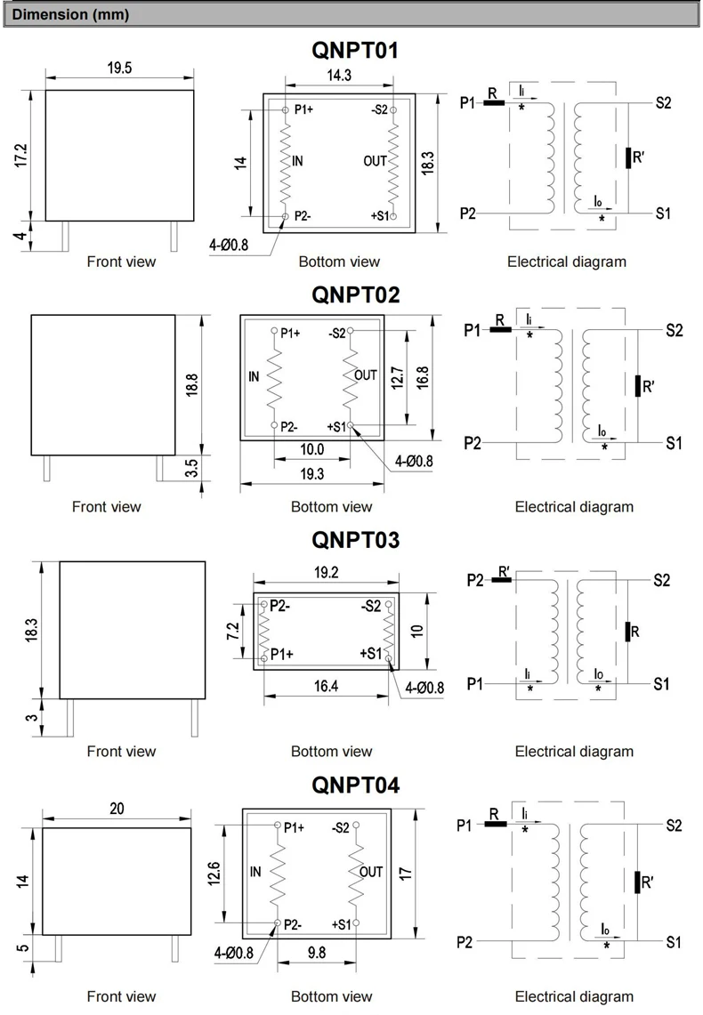 Fabrikpreis Mikro-Stromwandler CT QNCT01 5A 5mA 5A 2,5mA 1 1000 1 2000 10A Kleiner Stromwandler – Detail 9