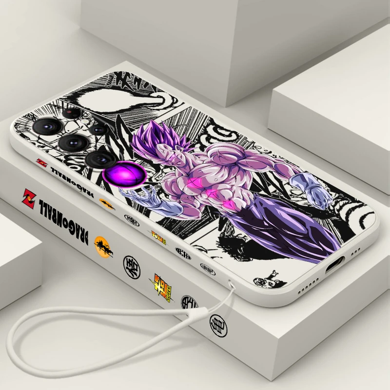 

Comics D-Dragon Ball Goku Liquid Left Rope For Samsung Galaxy S24 S23 S22 S21 S20 FE S10 Ultra Plus Lite 5G Back Phone Case