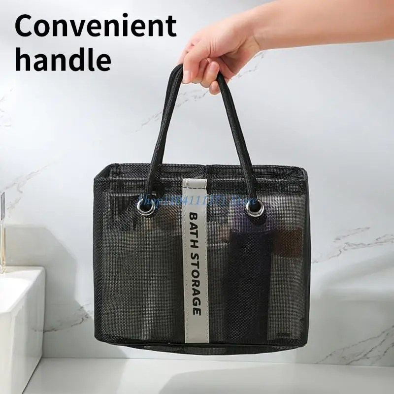 P9FC Portable Shower Bag Mesh Bathroom Shower Caddy Man Washroom Storage Basket