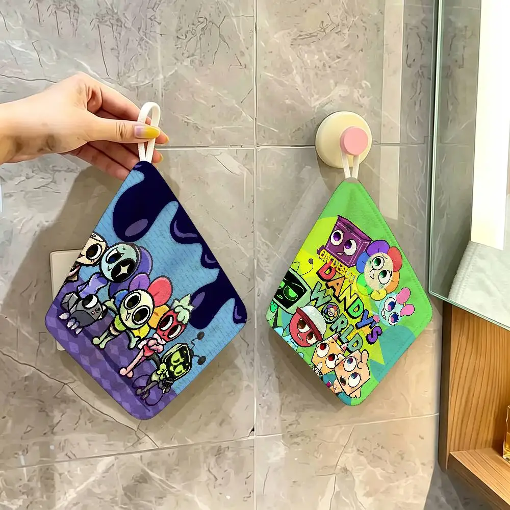 Popular D-Dandys W-World Reusable Hanging Kitchen Towel, Polyester Cotton Soft Fabric for Office Home Daily Life