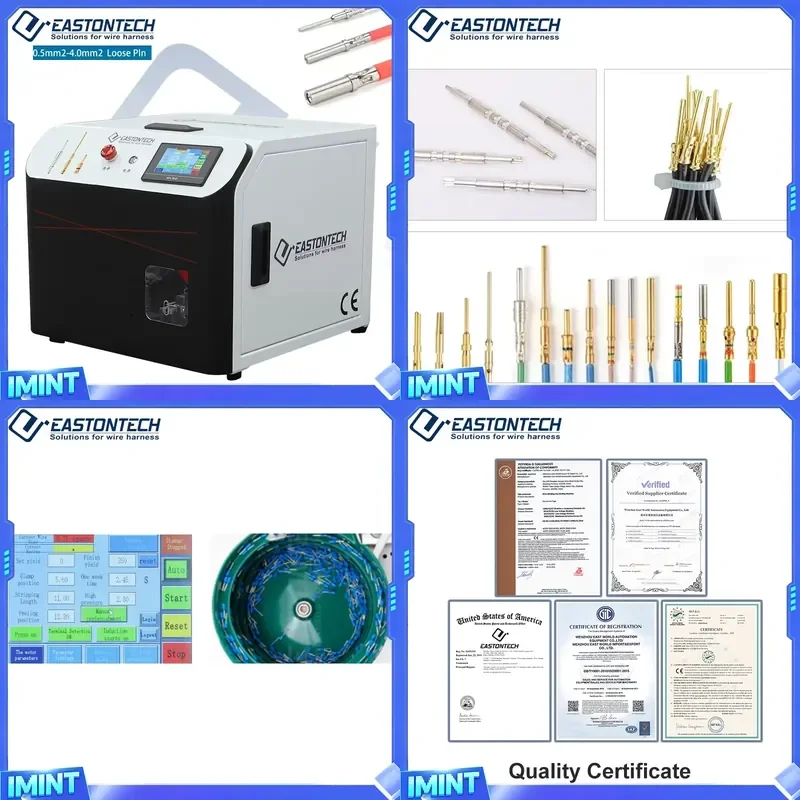EW-5595 EASTONTECH New Generation Semi-Automatic Loose Pin Aviation Wire Strip&Crimp Machine 0.5-4.0mm2 Wire Size Cable