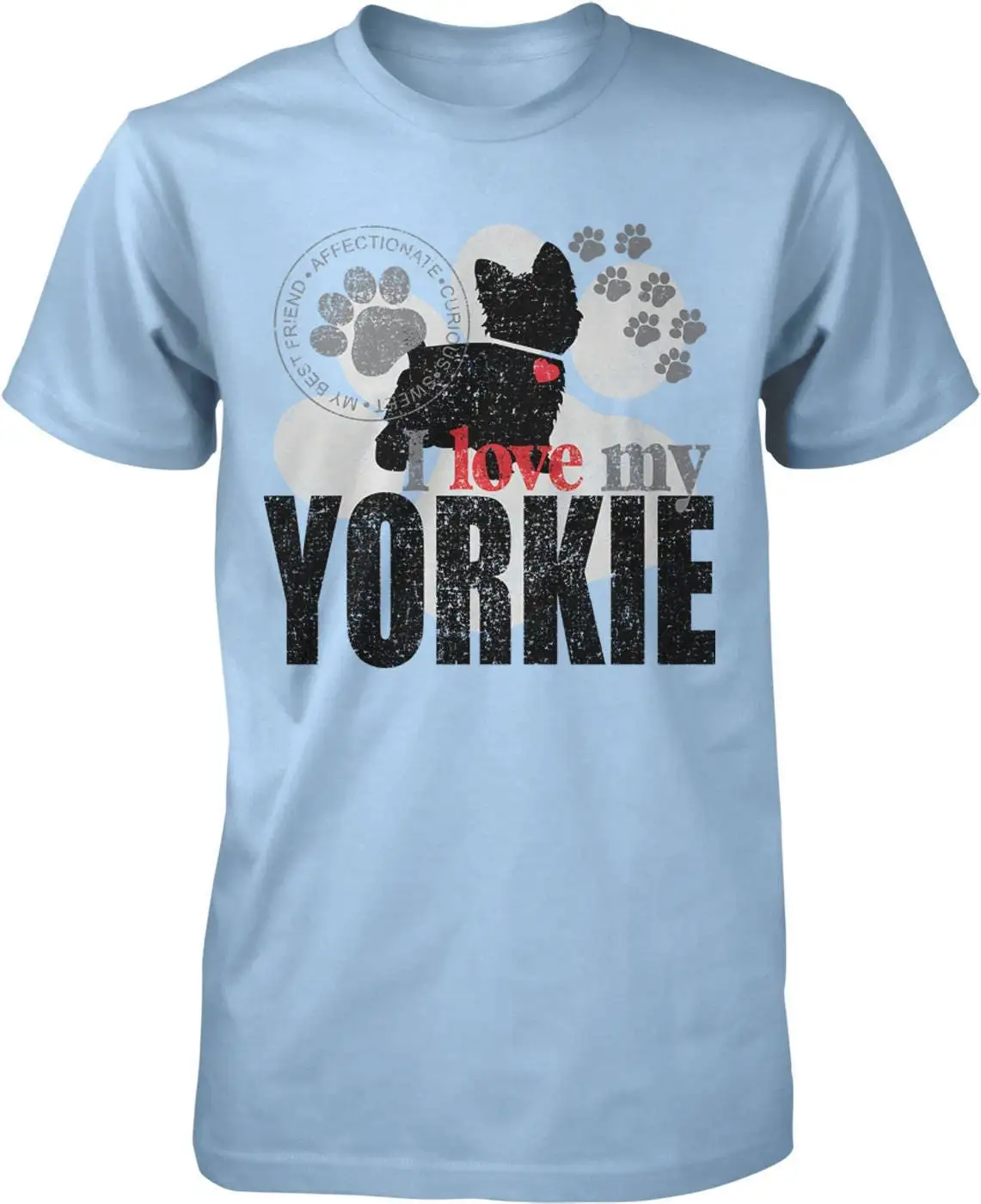 I Love My Yorkie Men's T shirt HOOD_01212