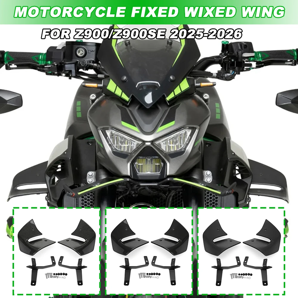 

New Motorcycles Front Spoiler Wind Wing Winglet For Kawasaki Z900 Z900SE 2025 2026 Aerodynamic Side Deflector Guard Accessories