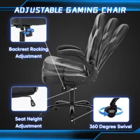 JHK Ergonomic Office Computer Home Gaming Desk Chair Adjustable PU Leather Racing Chair Flip-up Armrest For Christmas Furniture 6