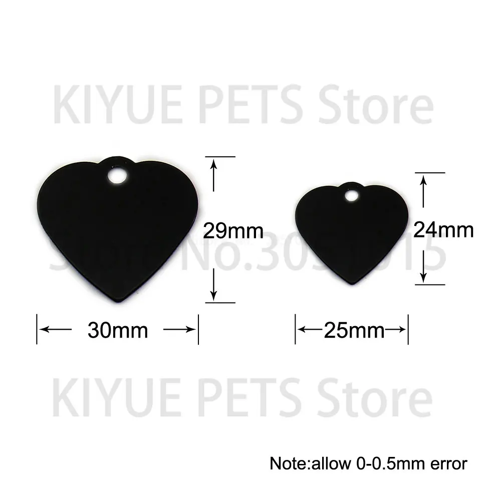 20Pcs Anti-Lost Dog Id Tag Personalized Engraving Pet Dog Collar Pendant Customized Pet Name Aluminum heart Pet Accessories