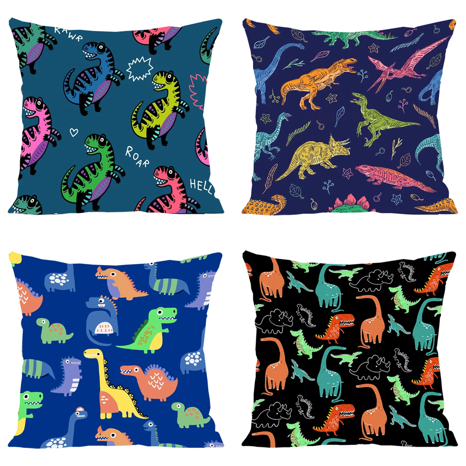 

Bed Pillowcases Cute Cartoon Dinosaur Pattern Decorative Pillow Cover 45x45 Cushion Covers for Decorative Cushions Home Decor