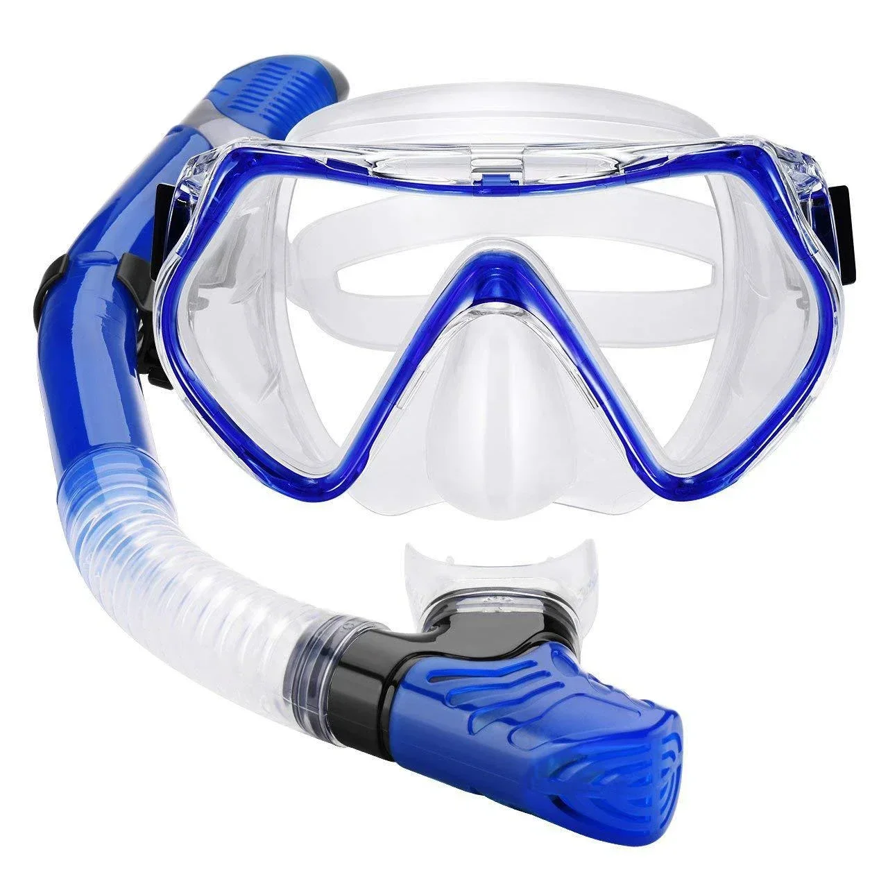 Snorkeling set Diving goggles cover Tempered glass Diving goggles Full dry breathing tube set Adult