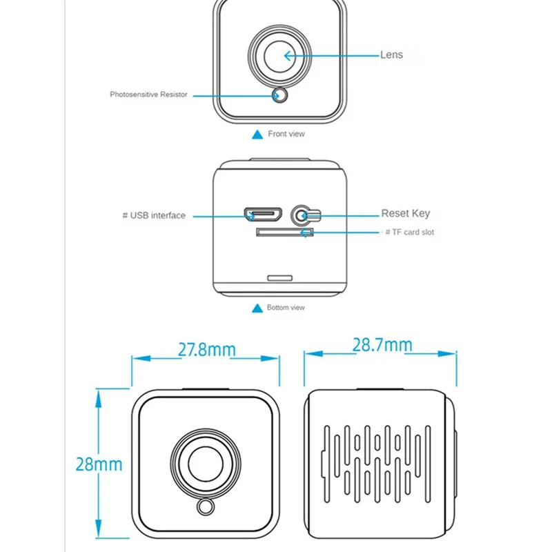 

AB-SQ30 HD Спортивная камера Wi-Fi Мониторинг ночного видения 1080P Интеллектуальный пульт дистанционного управления без памяти