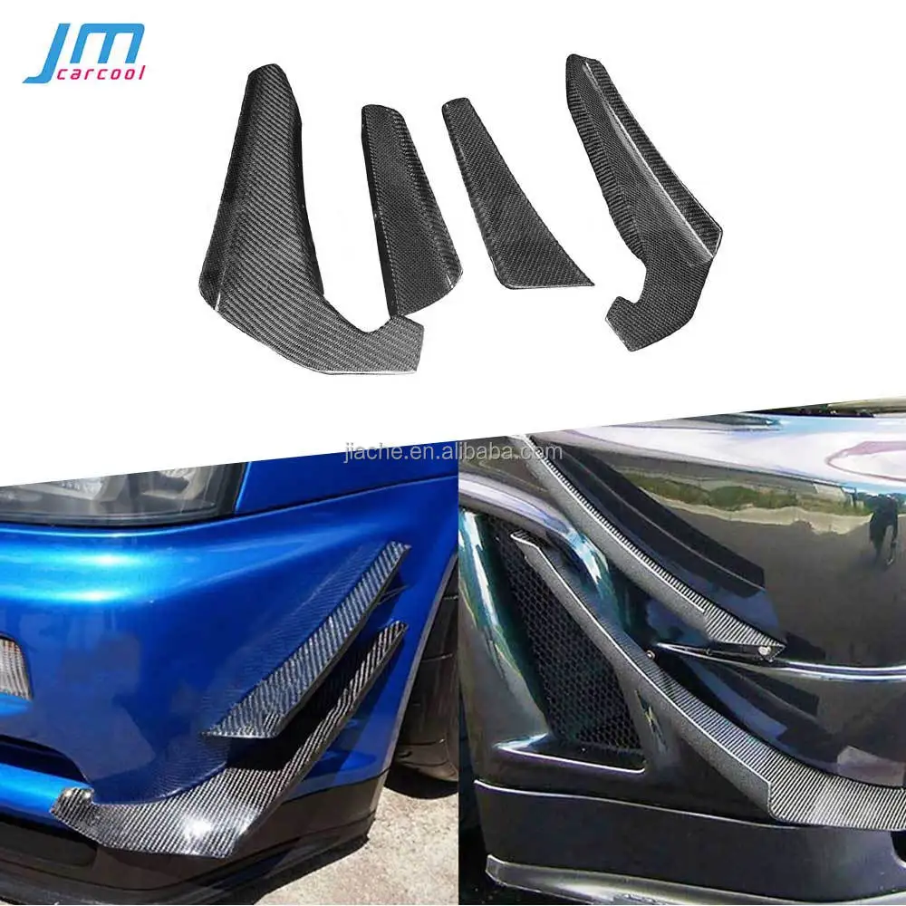 

Carbon Fiber Front Bumper Fins Splitters Trim Body Kits Accessories for Nissan GTR R34 1999-2002 Car Styling