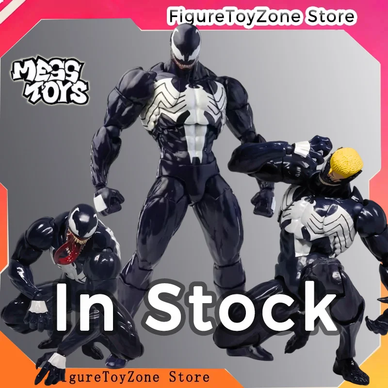 In Stock NEW Mess Toys Venom Lethal Neighbor Spider‑Man Symbiotic Black Suit Action Figure Rich Symbiote Tentacle Accessories