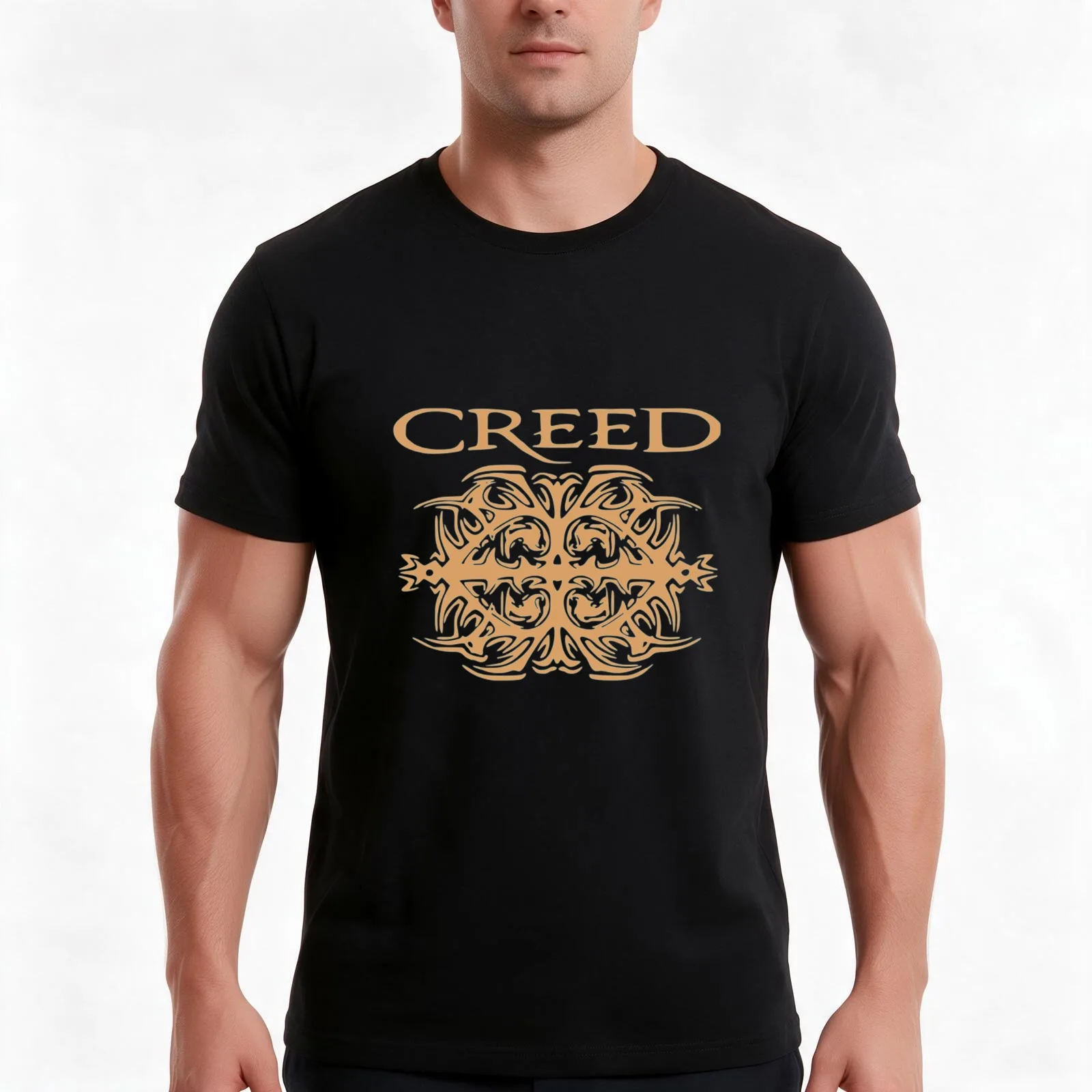 Stunning Creed Band T-Shirt, Summer Casual Cotton Tee, Oversized Streetwear Tops, Vintage Graphic Print, Loose Fit Short Sleeve