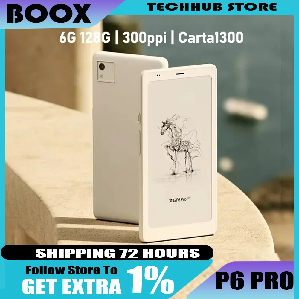 Onyx BOOX P6 Pro Lector de tinta electrónica colorido Protección ocular de papel electrónico de 6,13 ′′ Lector electrónico de bolsillo Bluetooth 6G128G Lector de novela de tinta electrónica