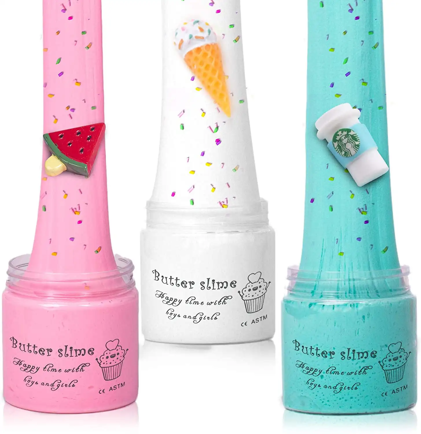 Butter Slimes Soft Slime Toys Slime Set with 4-Pack Safe Color Toys Super Soft and Non-Stick DIY Surprise Slimes
