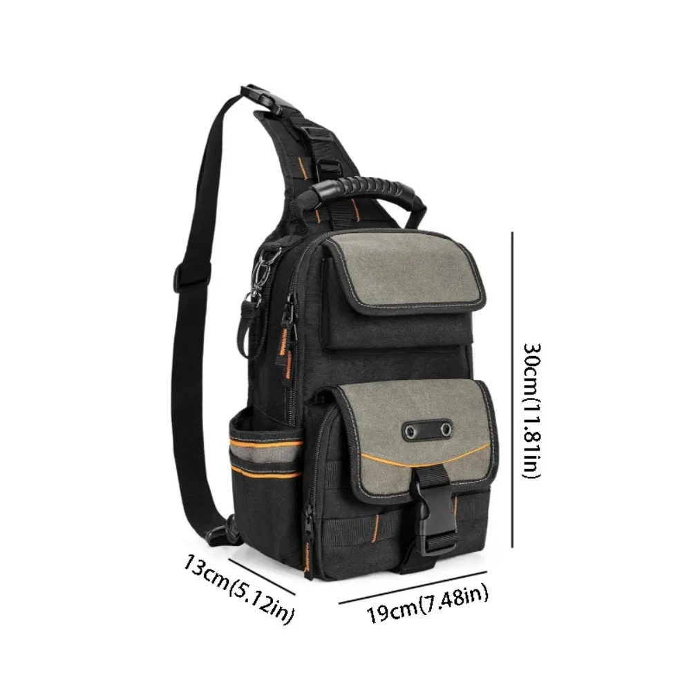 Zippered Electrician Tool Pouch Ergonomic Handle Portable HVAC Tool Organizer Shoulder Strap Durable Tool Pouch Bag Maintenance