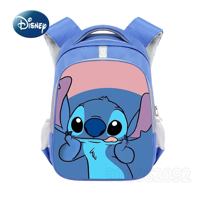 Mochila escolar Disney Stitch para niños, bolso de dibujos animados, mochila para niños, gran capacidad, alta calidad