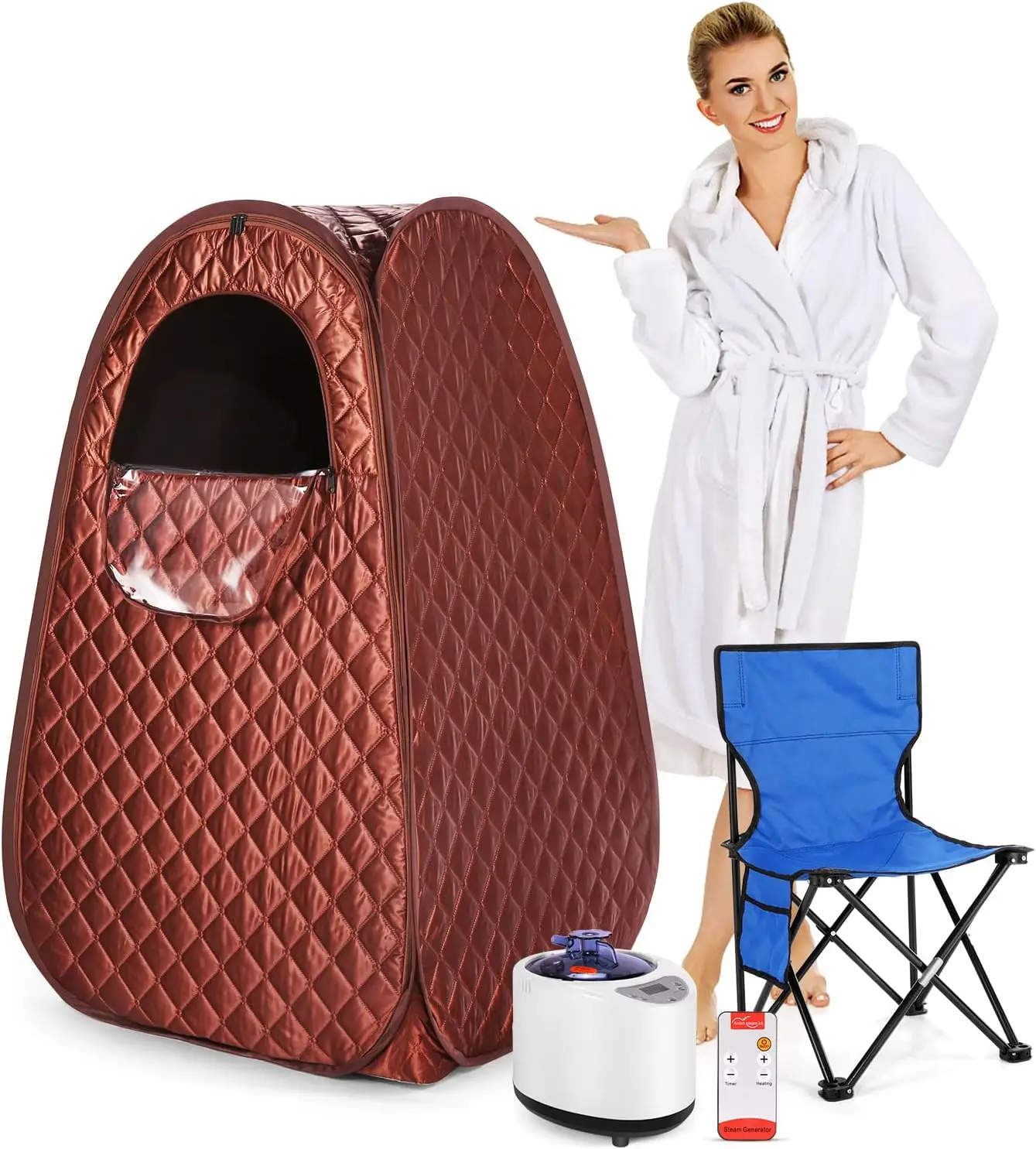 

1 Personal Dome Folding Home Portable SPA Sauna Rooms Steam Sauna Tent Price with Steam Machine Chair Outdoor Garden