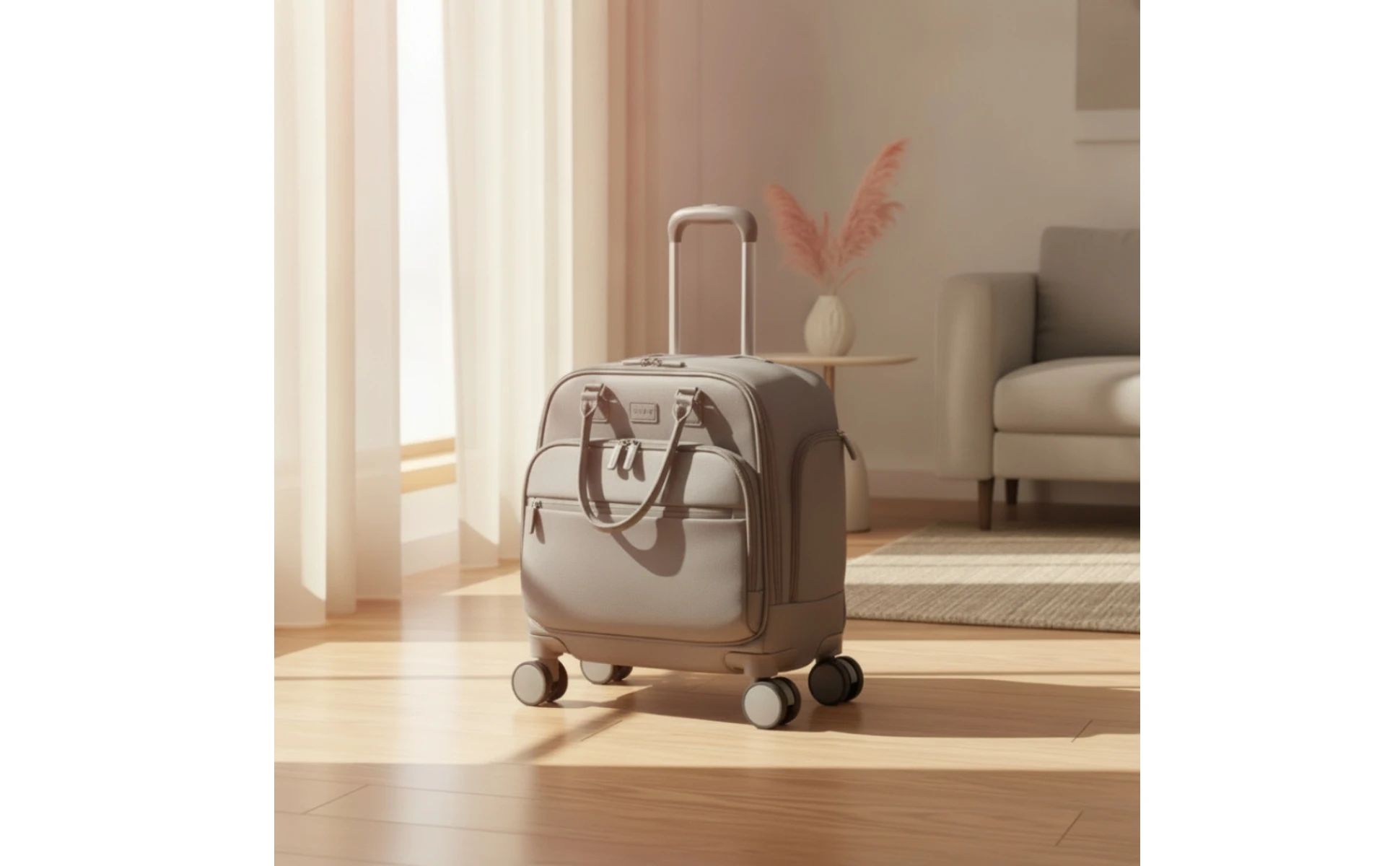 Softside Rolling Carry-on Suitcase Lightweight Suitcase with Telescopic Handle Luggage Organized Underseat
