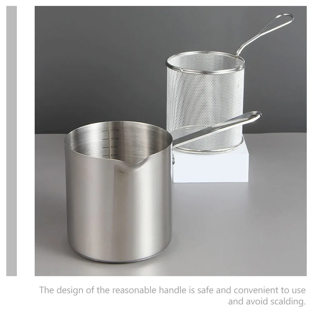 

1 Set Stainless Steel Frying Pot With Basket Deep Fryer Kitchen Supply For Home Use Tempura Pan Nonstick Cooking Pot Household