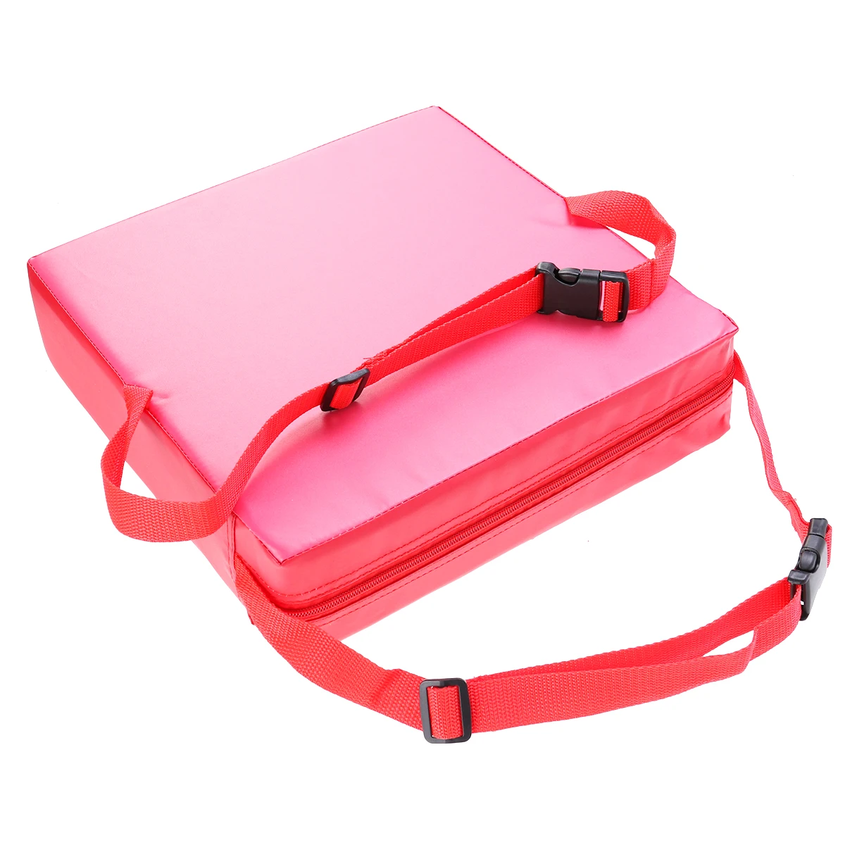 

Children Dining Chair Booster Cushion Kids Toddler Seat 31 5x31 5x8cm Red PU Sponge Adjustable Straps Buckles Home Restaurant