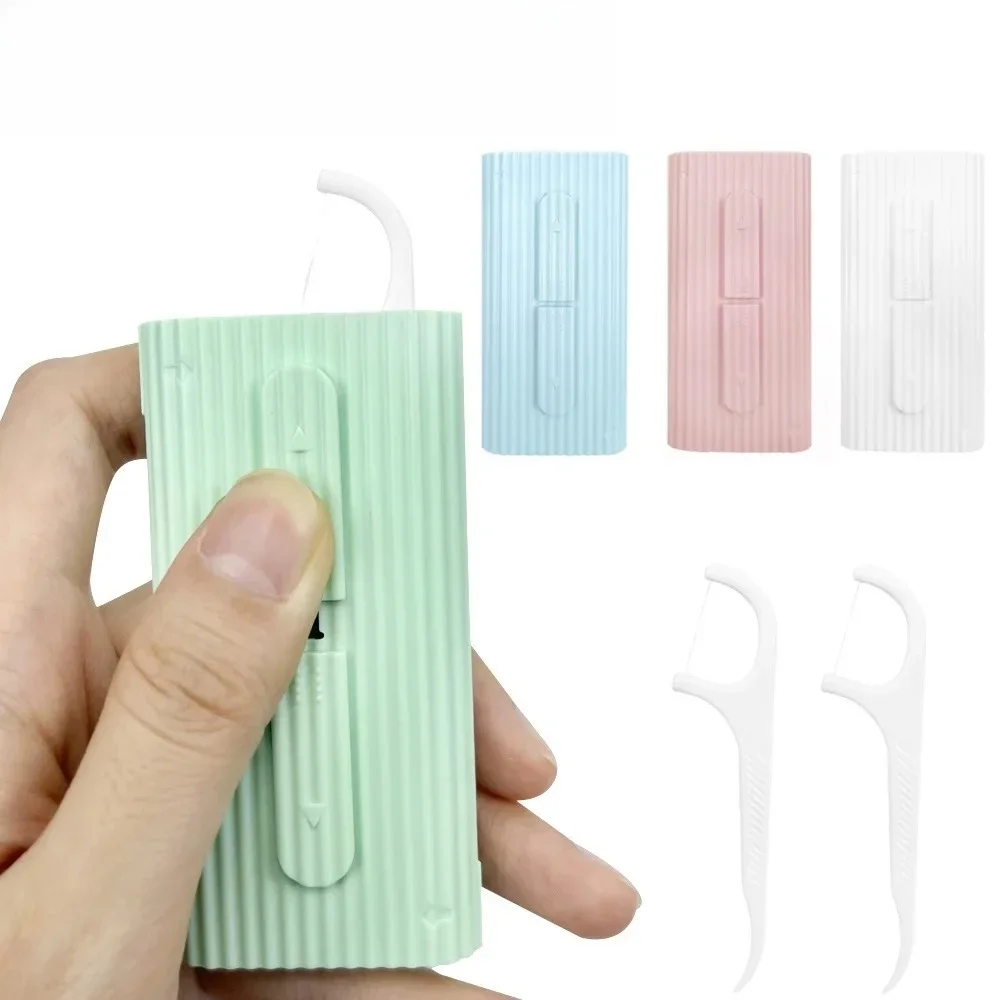 30Box Portable Dental Floss Dispenser Plastic Automatic Teeth Flosser Storage Box Floss Pick Convenient Practical Great  Travel